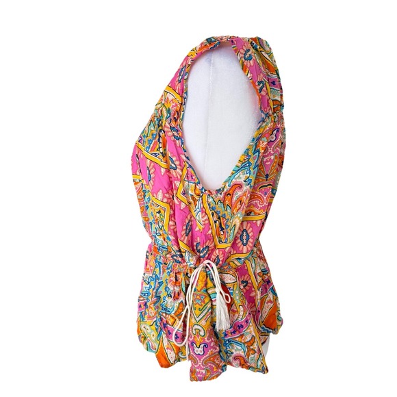 NWT Rachel Zoe Boho Flutter Sleeve Floral Print Top Women's SZ Large NEW Cottage - Picture 7 of 11